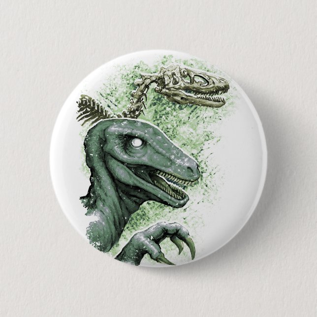 Raptor in Green Button (Front)