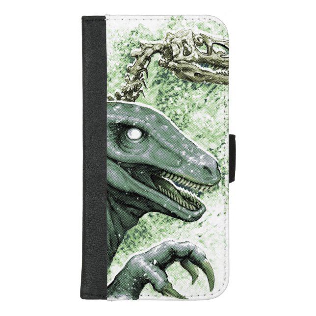 Raptor in Green iPhone Wallet Case (Front)