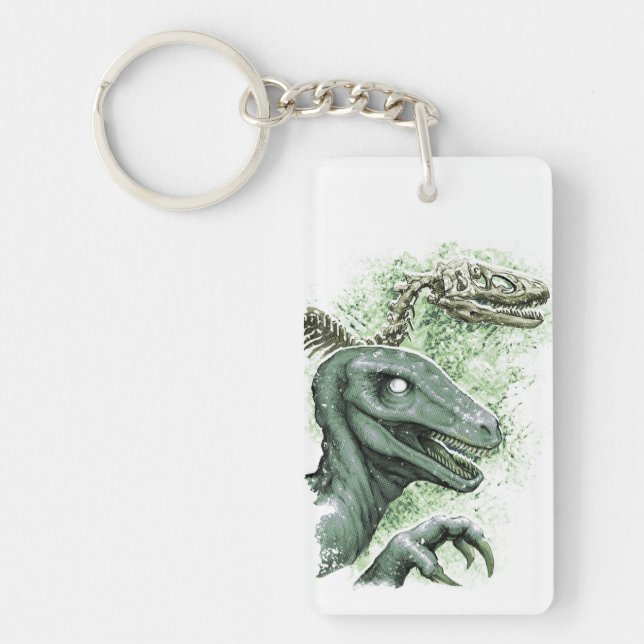 Raptor in Green Keychain (Front)