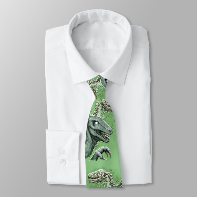 Raptor in Green Neck Tie (Tied)