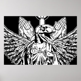 Raptor Jesus Loves You Poster