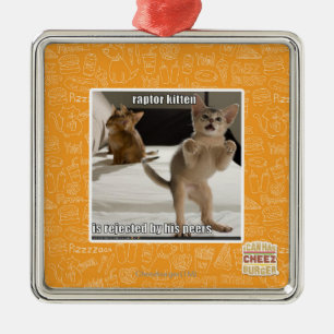 Raptor Kitten Metal Ornament