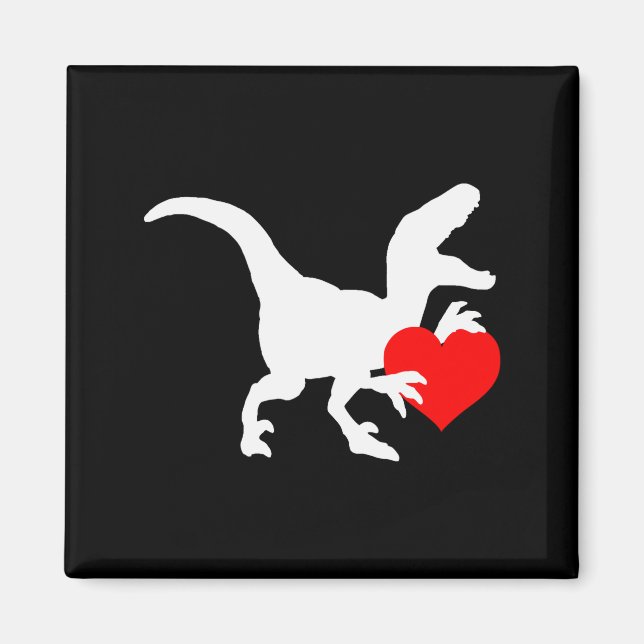 Raptor Love Valentines Day Gift Dino Raptor Heart  Magnet (Front)