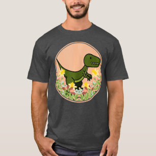 Raptor  Velociraptor Dino Dinosaurs Floral Flowers T-Shirt