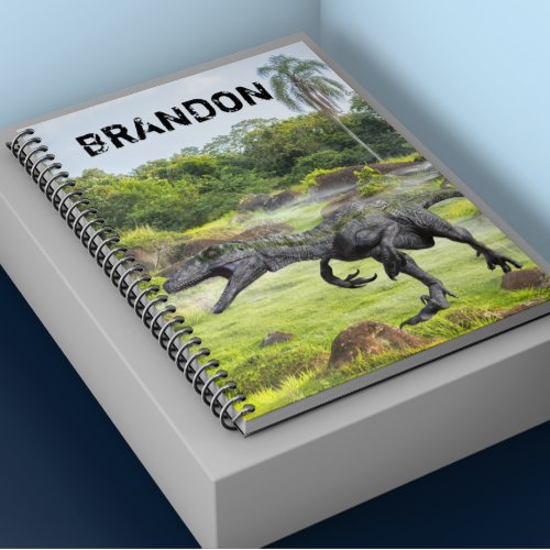 Raptor Velociraptor Dinosaur Monogram  Notebook