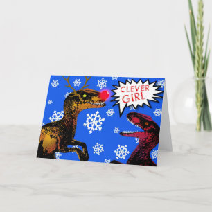 Raptor with your Nose so bright! - Christmas Card