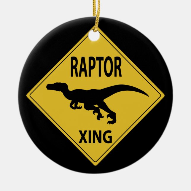 Raptor Xing Ceramic Ornament (Front)