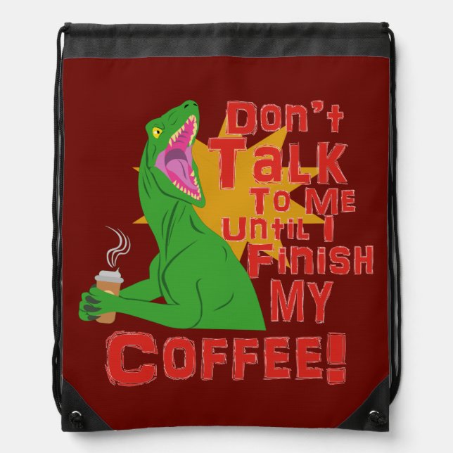 Raptors and Coffee Drawstring Bag (Front)