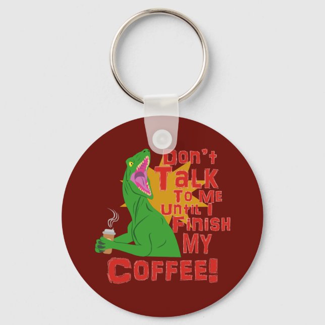 Raptors and Coffee Keychain (Front)