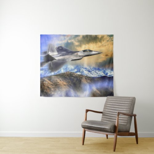 RAPTORS OVER AMERICA F22 JET TAPESTRY