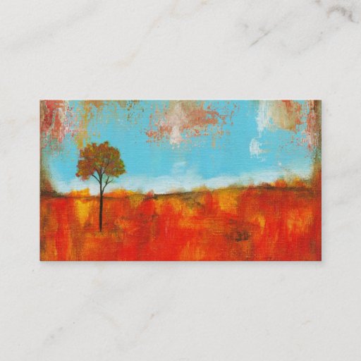 Customizable Rapture Abstract Landscape Tree Art Painting Business Card