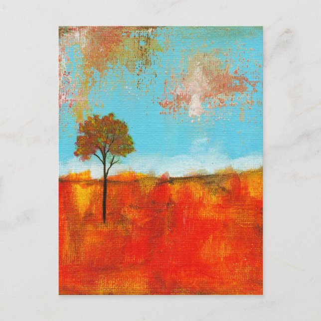 Rapture Abstract Landscape Tree Art Painting Postcard (Front)