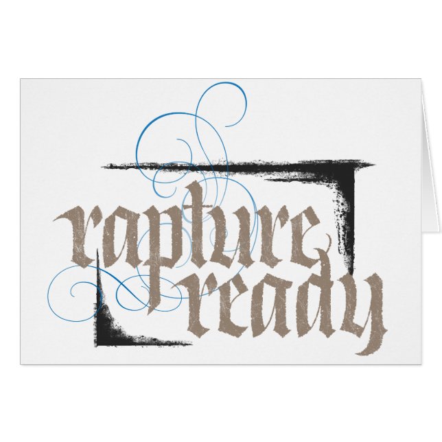 Rapture Ready Elegant Christian Faith Calligraphy Cards (Front Horizontal)