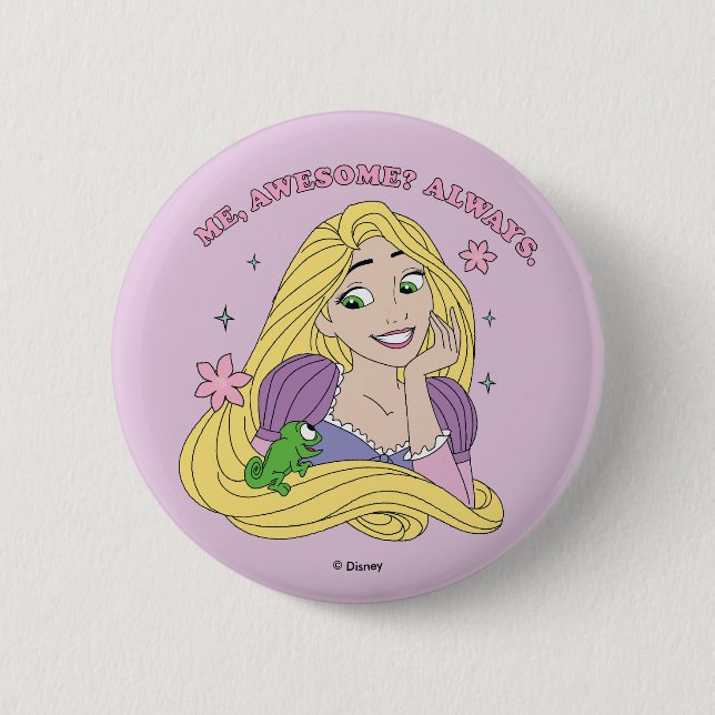 Rapunzel Always Awesome Button (Front)