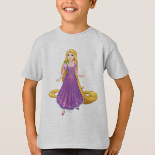 Mädchen T Shirt Disney Prinzessin Kurzarm shirt Top Rosa Pink Rapunzel  92