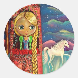 Rapunzel and the Unicorn Sticker