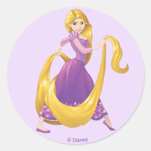 Rapunzel   Big Hair Day Classic Round Sticker