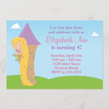 Rapunzel Birthday Party Invitation by eventfulcards at Zazzle