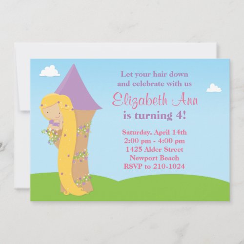 Rapunzel Birthday Party Invitation
