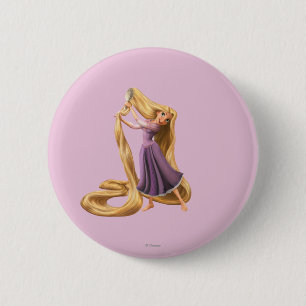 Rapunzel Brushing Hair 2 Pinback Button