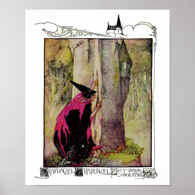 Rapunzel by Anne Anderson Print (Front)