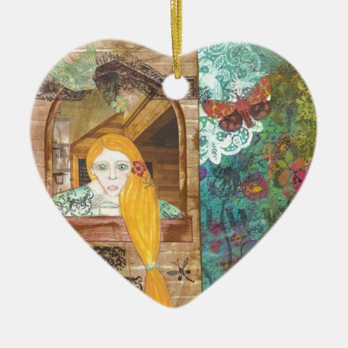 Rapunzel Dreaming Ceramic Ornament