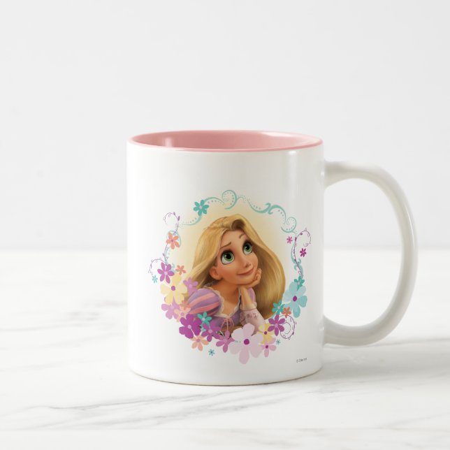 Rapunzel Flower Frame Two-Tone Coffee Mug (Right)