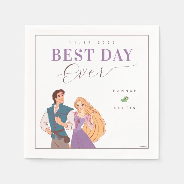 Rapunzel & Flynn Rider Best Day Ever Wedding  Napkins (Front)