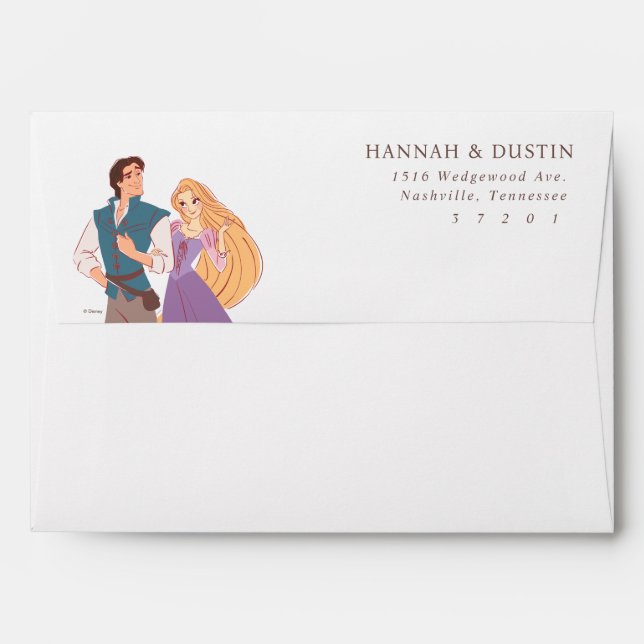 Rapunzel & Flynn Wedding Return Envelope (Back (Top Flap))