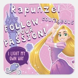 Rapunzel - Follow Your Passion Square Sticker