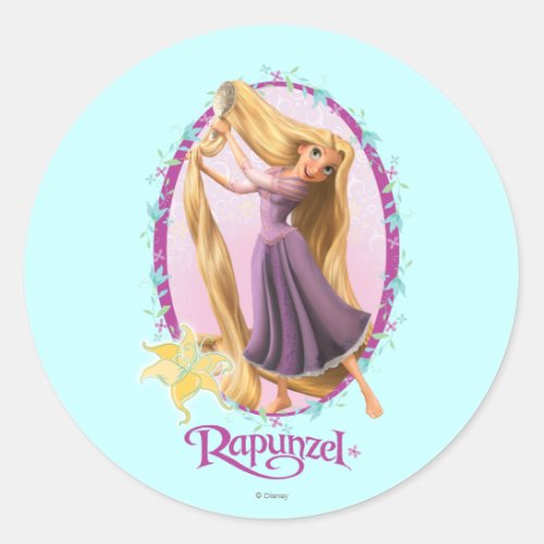 Rapunzel Frame Classic Round Sticker