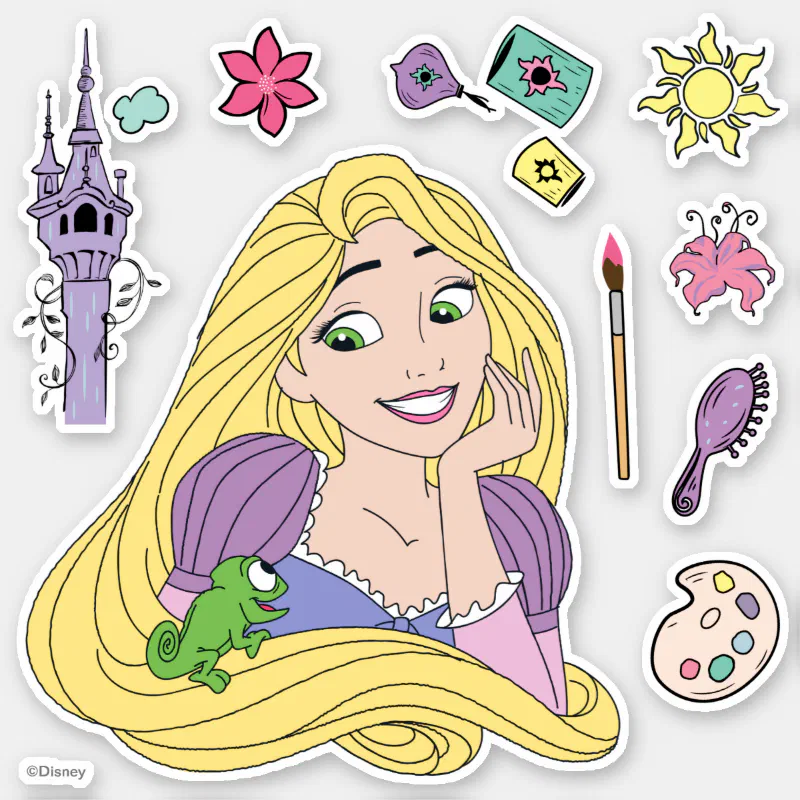 Rapunzel Icons Sticker (Front)