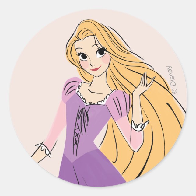 Rapunzel in Motion Classic Round Sticker (Front)