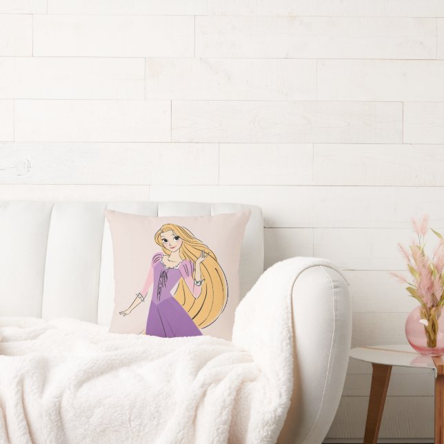 Rapunzel in Motion Throw Pillow (Couch)