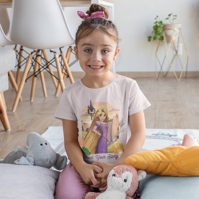 Rapunzel "Paint Your Story" T-Shirt (Kid wearing shirt)