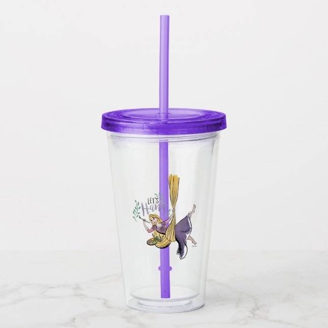 Rapunzel Painting "Let's Hang" Acrylic Tumbler (Front)