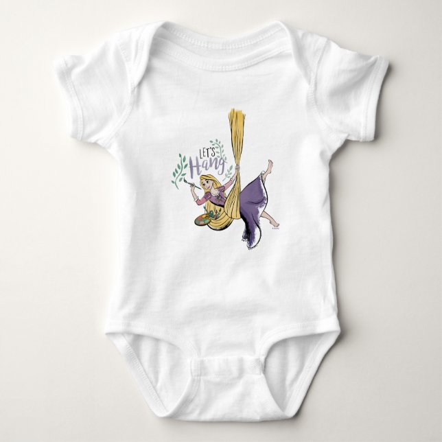 Rapunzel Painting "Let's Hang" Baby Bodysuit (Front)