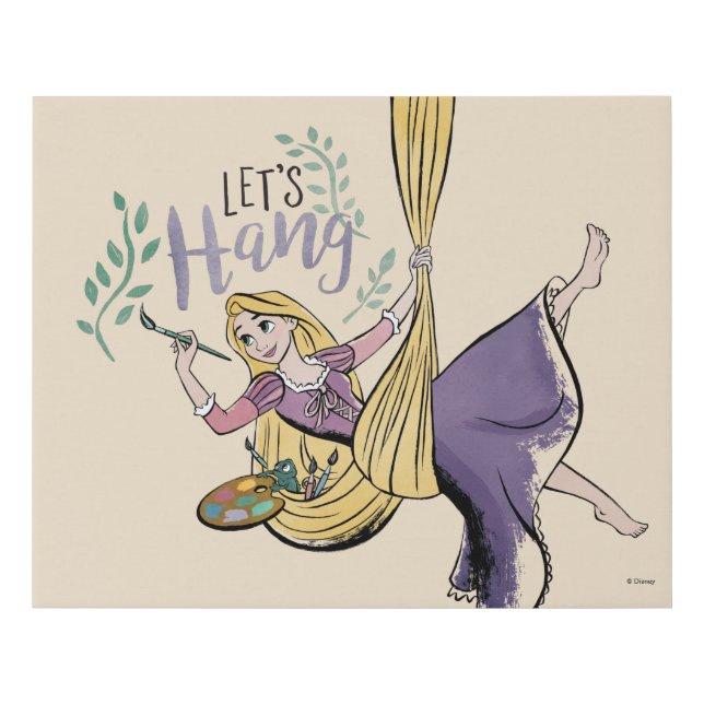 Rapunzel Painting "Let's Hang" Faux Canvas Print (Front)