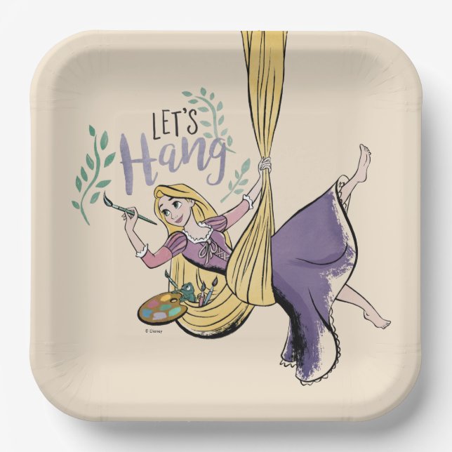 Rapunzel Painting "Let's Hang" Paper Plates (Front)