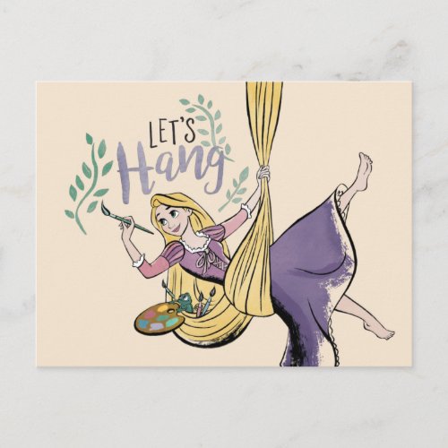 Rapunzel Painting Lets Hang Postcard
