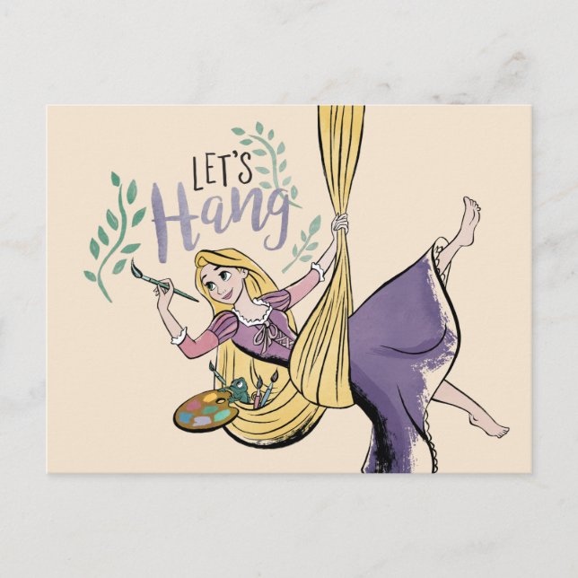 Rapunzel Painting "Let's Hang" Postcard (Front)