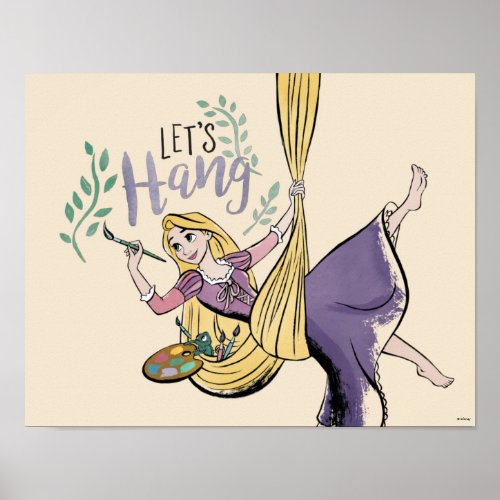 Rapunzel Painting Lets Hang Poster
