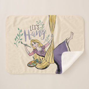 Rapunzel Painting "Let's Hang" Sherpa Blanket