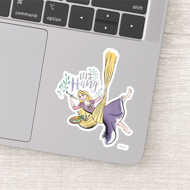 Rapunzel Painting "Let's Hang" Sticker (Detail)