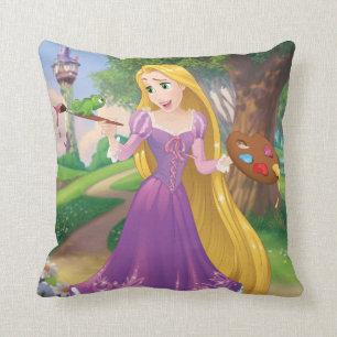 Rapunzel   Painting With Pascal Throw Pillow