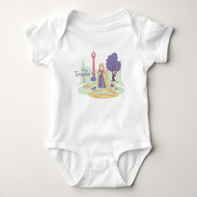 Rapunzel & Pascal in Pretty Pastels Baby Bodysuit (Front)