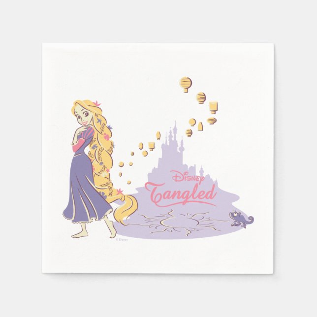 Rapunzel & Pascal in Purple Napkins (Front)