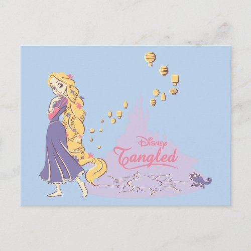 Rapunzel  Pascal in Purple Postcard