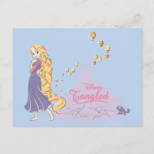 Rapunzel & Pascal in Purple Postcard