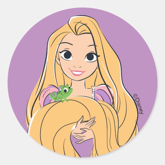 Rapunzel & Pascal Magic Moment Classic Round Sticker (Front)
